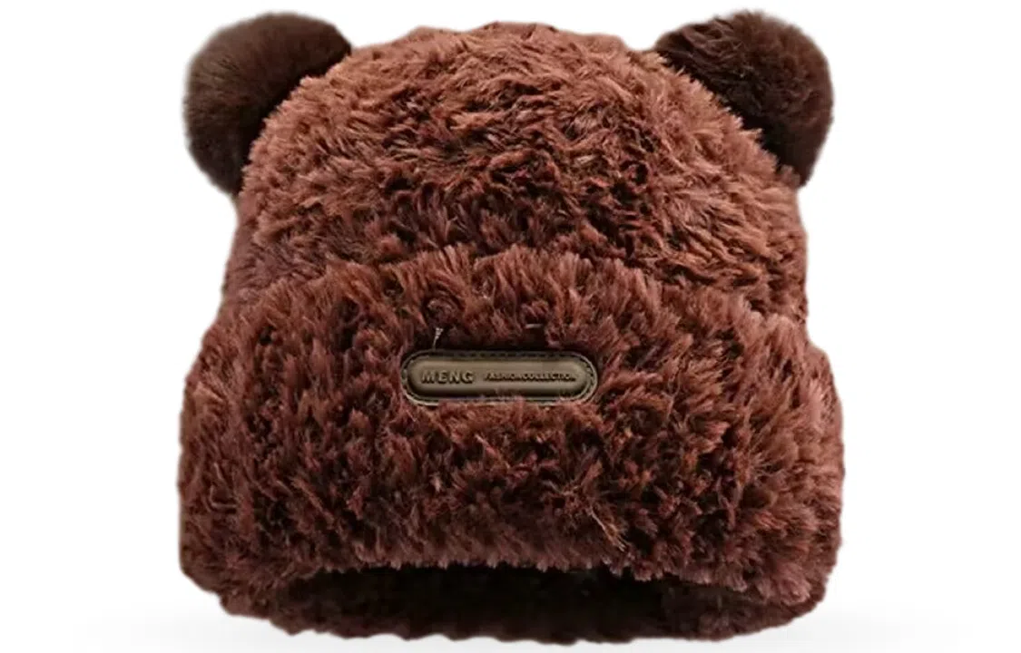 优幽兰 韩版显脸小 大头围防风防寒包头 加厚保暖针织 护耳高级感 绒线帽 女款