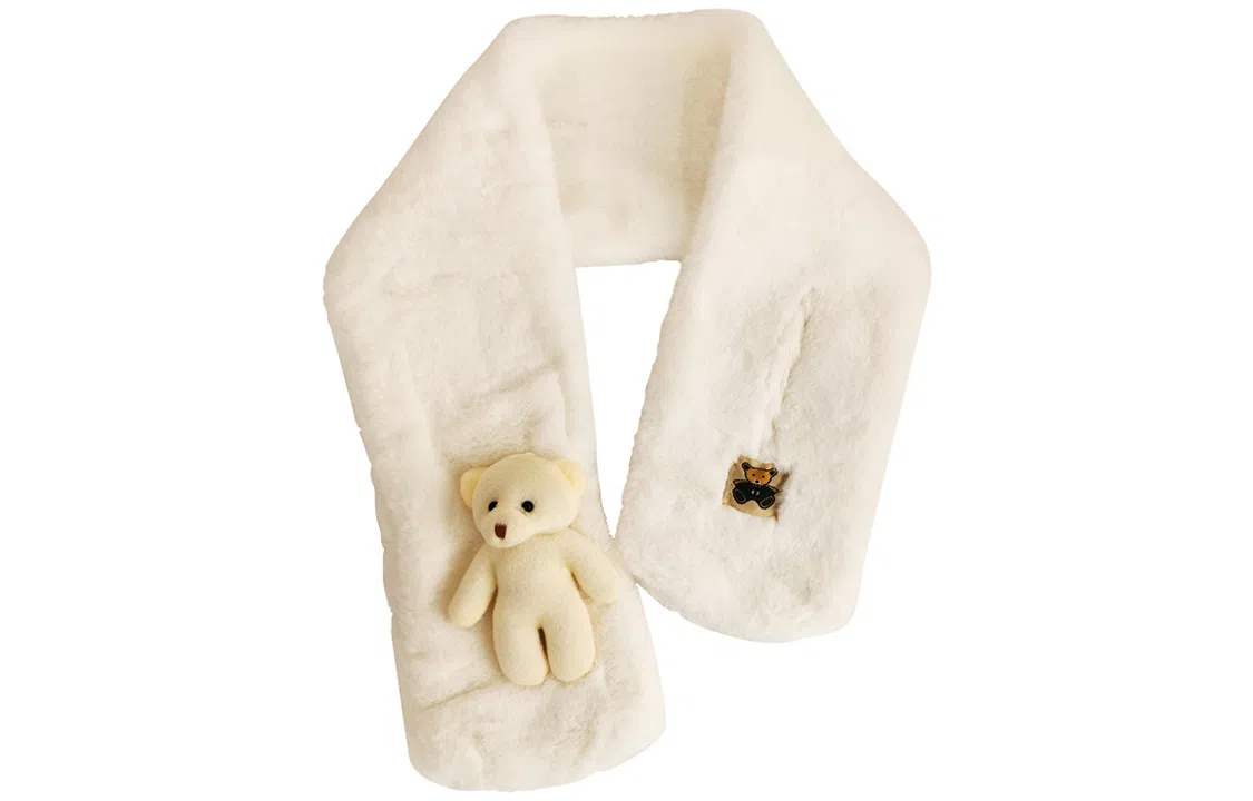 优幽兰 针织加厚护脖子防风防寒保暖搭配可爱小熊甜美休闲 围脖 女款