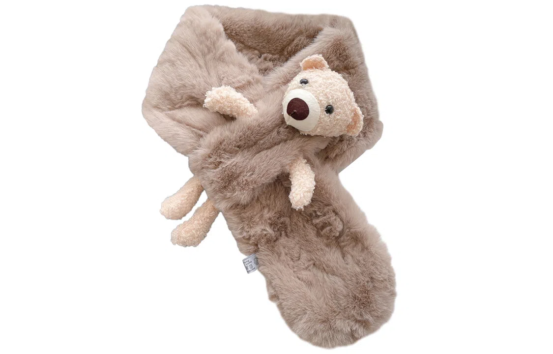 优幽兰 针织加厚护脖子防风防寒保暖搭配可爱小熊休闲高级感 围脖 女款