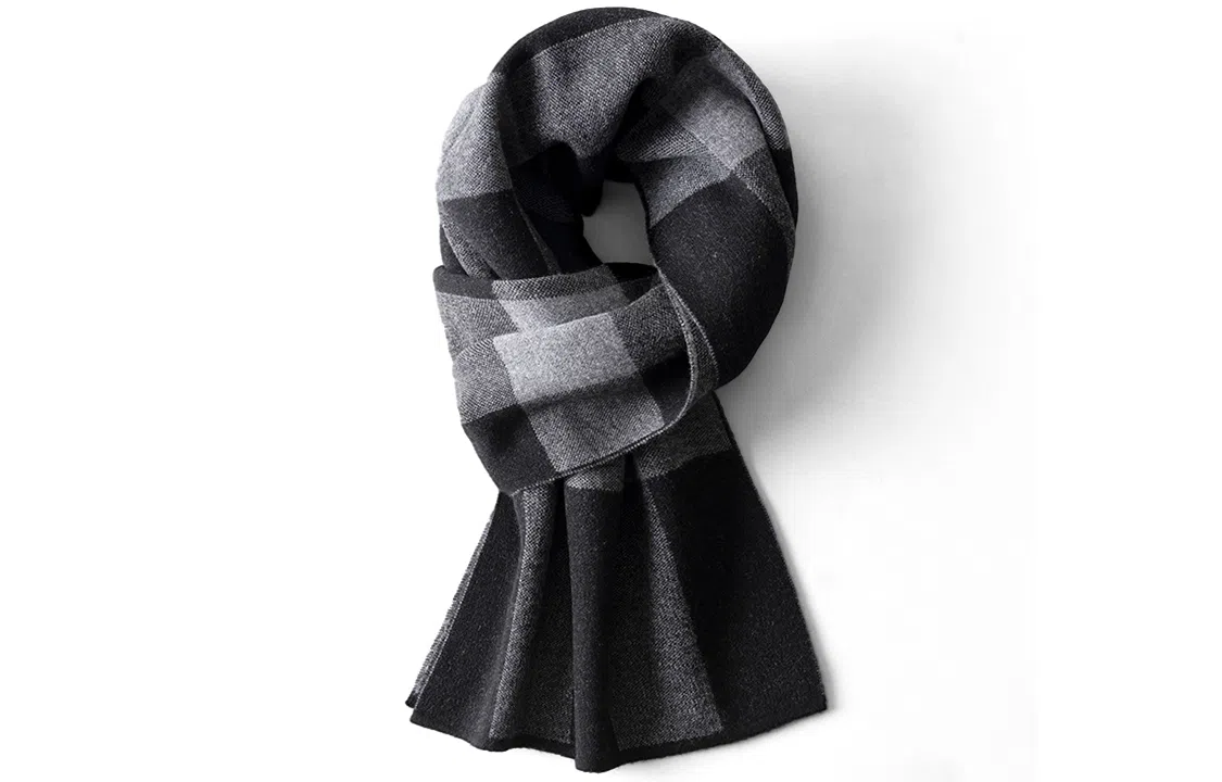 优幽兰 韩版 加厚防风防寒保暖 小众 绒线围巾 男款