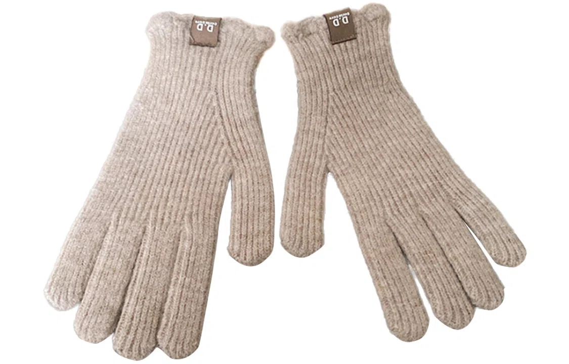 优幽兰 户外骑车纯色可触屏防寒防冻加绒加厚 旅游实用保暖出行 百搭小众设计感 通勤针织耐用护手 绒线手套 女款