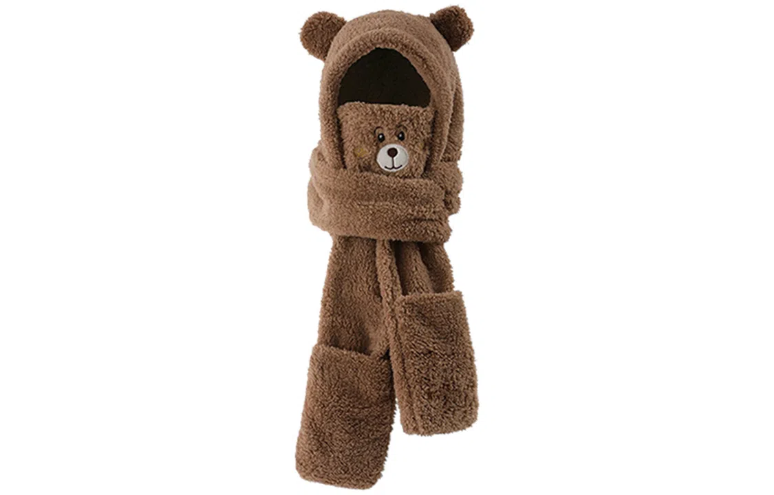 优幽兰 一体式毛绒加厚防风防寒针织保暖高级感休闲 斗篷帽 女款