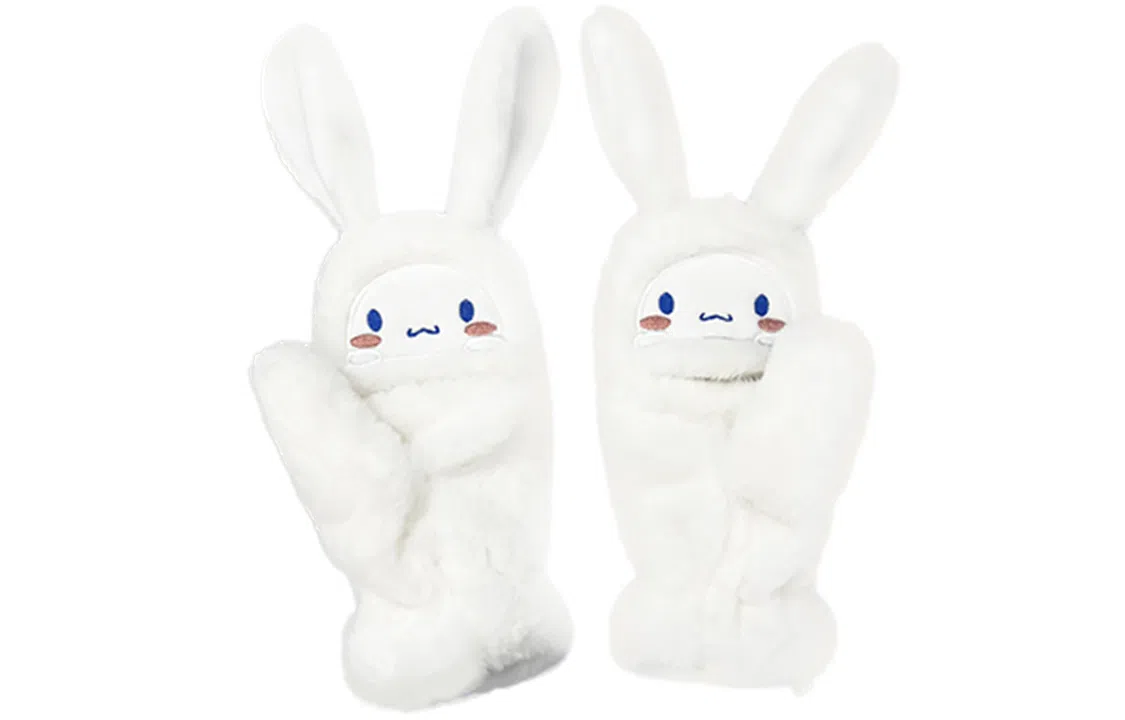 优幽兰 可爱翻盖露指防风防寒骑车设计感小众便携保暖 学生通勤上课骑自行车护手 毛绒 绒线手套 女款