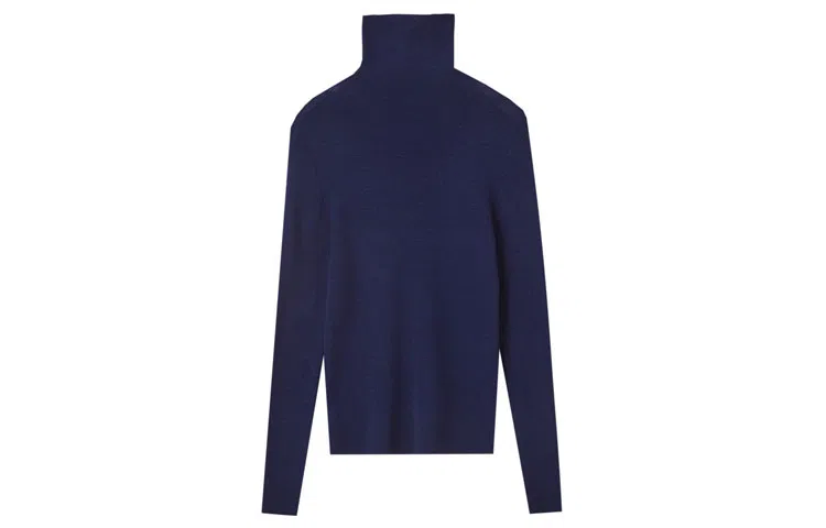 【dme】纯色高领休闲打底套头针织衫 女款 藏青