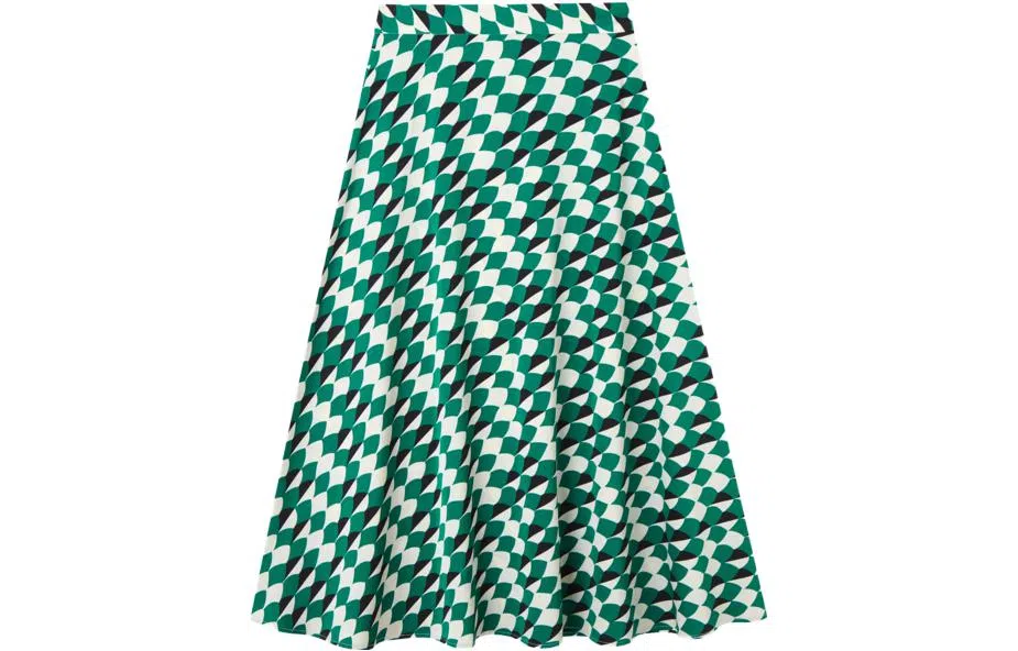 【dme】 中腰复古满印休闲长裙 翠绿