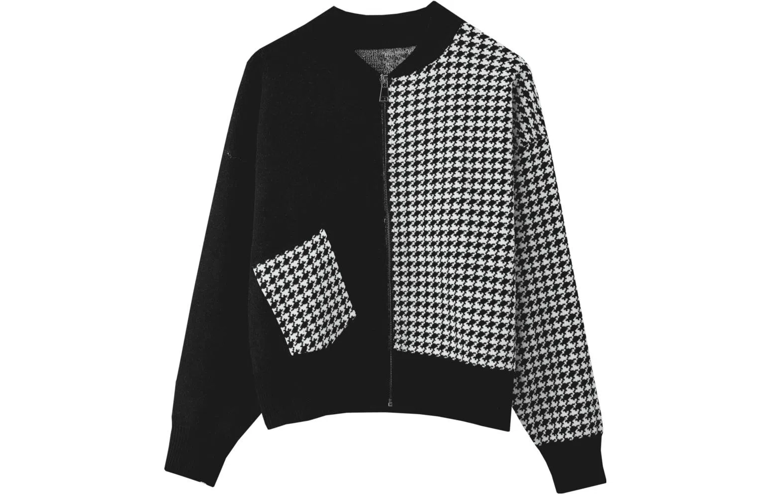 【dme】 千鸟格开衫外搭长袖针织衫 女款 黑色