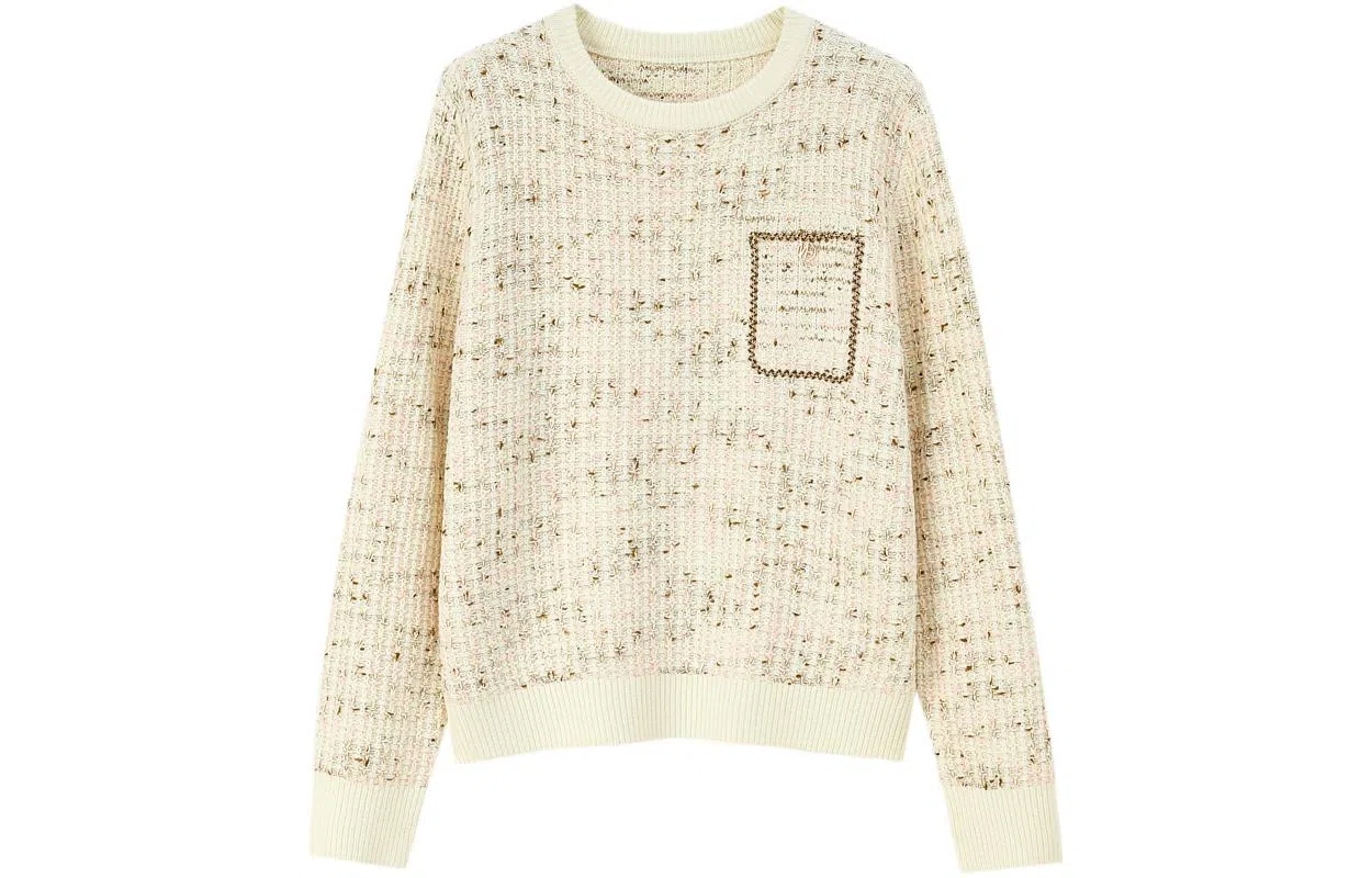 【dme】 圆领套头长袖针织衫 女款 杏色