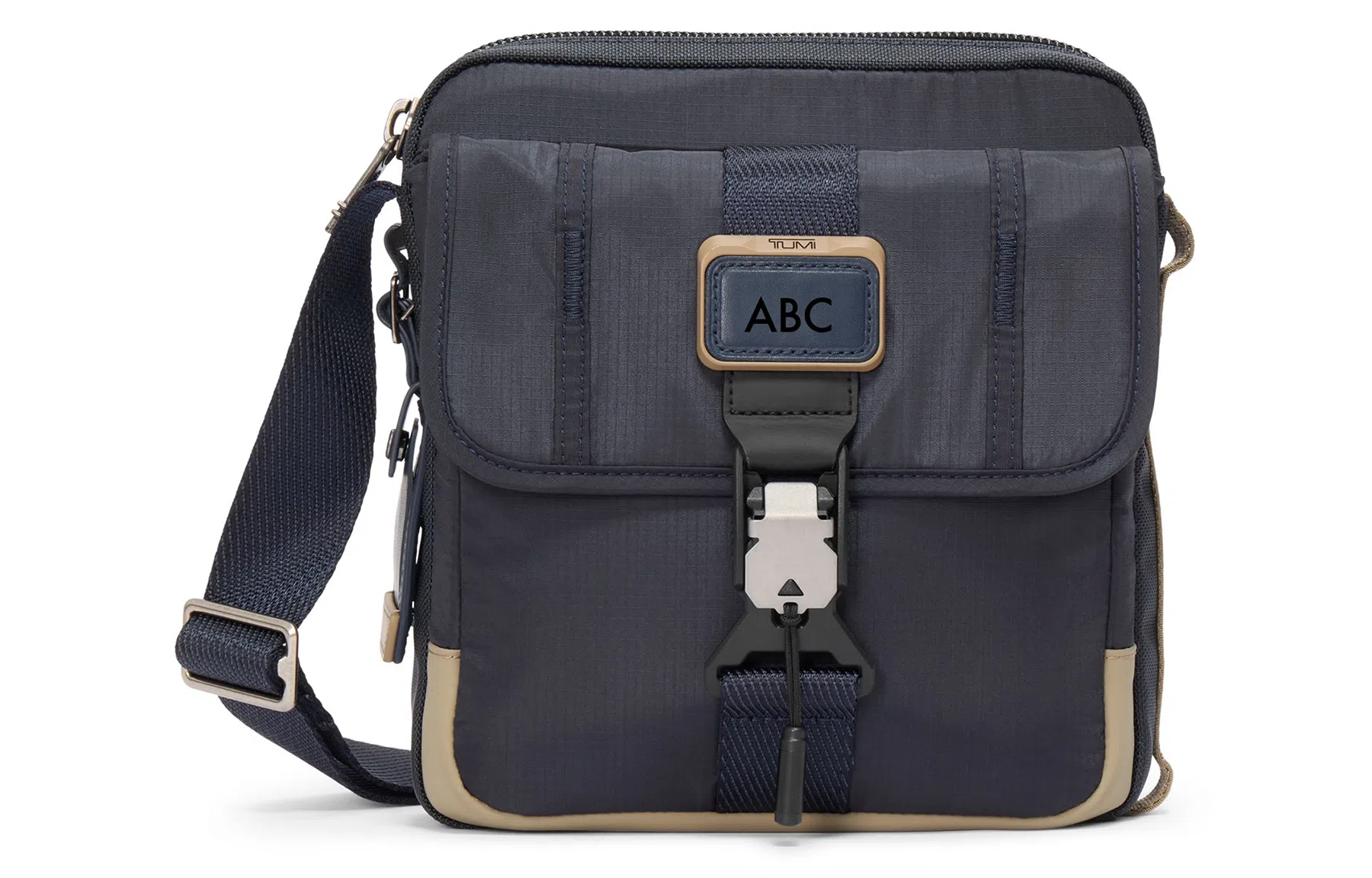 TUMI Junior Quilted Nylon Messenger Bag Midnight Khaki