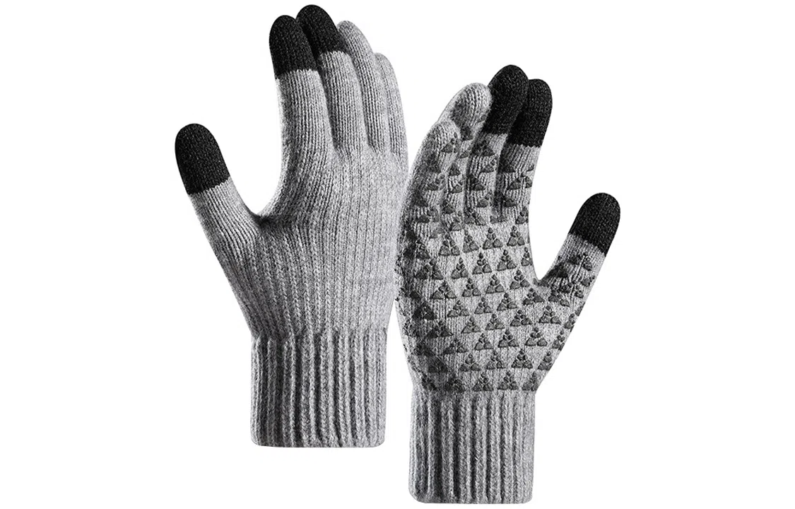 优幽兰 摩托车保暖触屏骑车 旅游实用便携防风防寒加厚 小众设计感通勤耐用护手防冻 绒线手套 男款