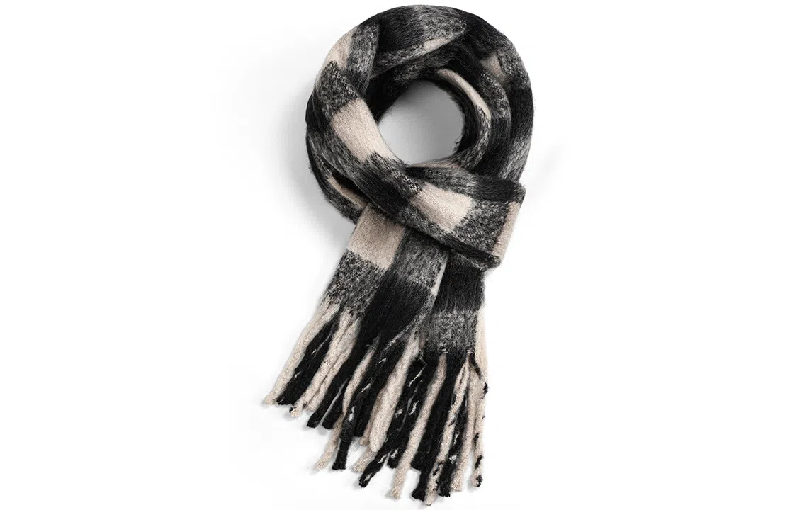 优幽兰 蓬松两用保暖加厚小众 绒线围巾 男女同款情侣款