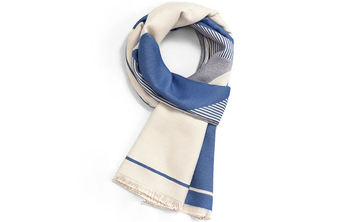 优幽兰 秋冬季新款 高级感小众撞色条纹 保暖外搭 披肩 女款 礼盒装