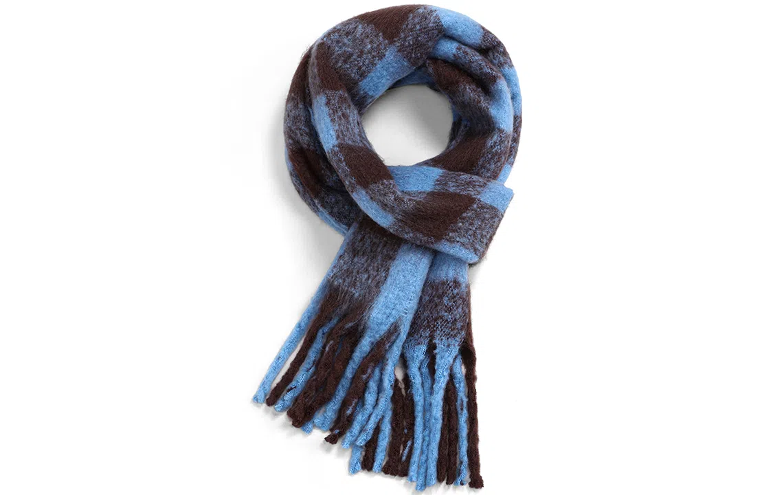 优幽兰 蓬松两用保暖加厚小众 绒线围巾 男女同款情侣款