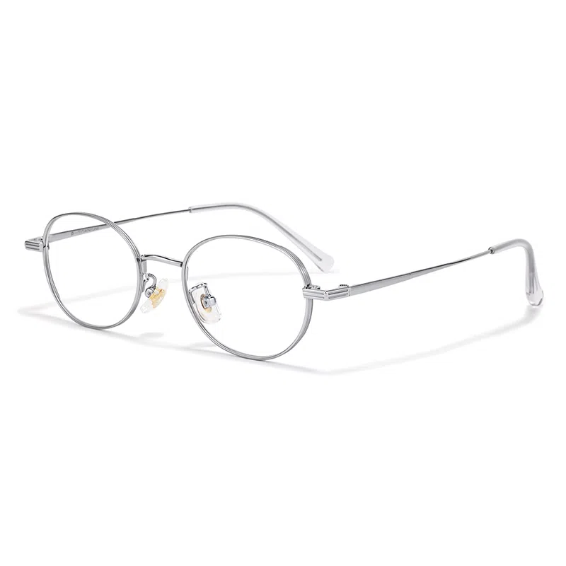 【联系客服可配度数】 佐川  超轻 钛文艺眼镜 高度数眼镜框复古椭圆近视眼镜 纯钛 圆形 光学镜架 男女同款情侣款 可配近视散光