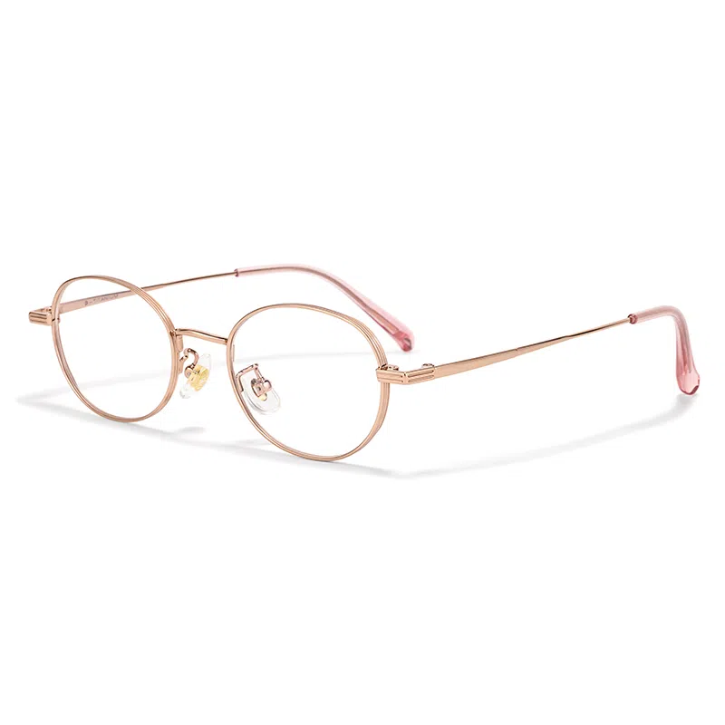 【联系客服可配度数】 佐川  超轻 钛文艺眼镜 高度数眼镜框复古椭圆近视眼镜 纯钛 圆形 光学镜架 男女同款情侣款 可配近视散光