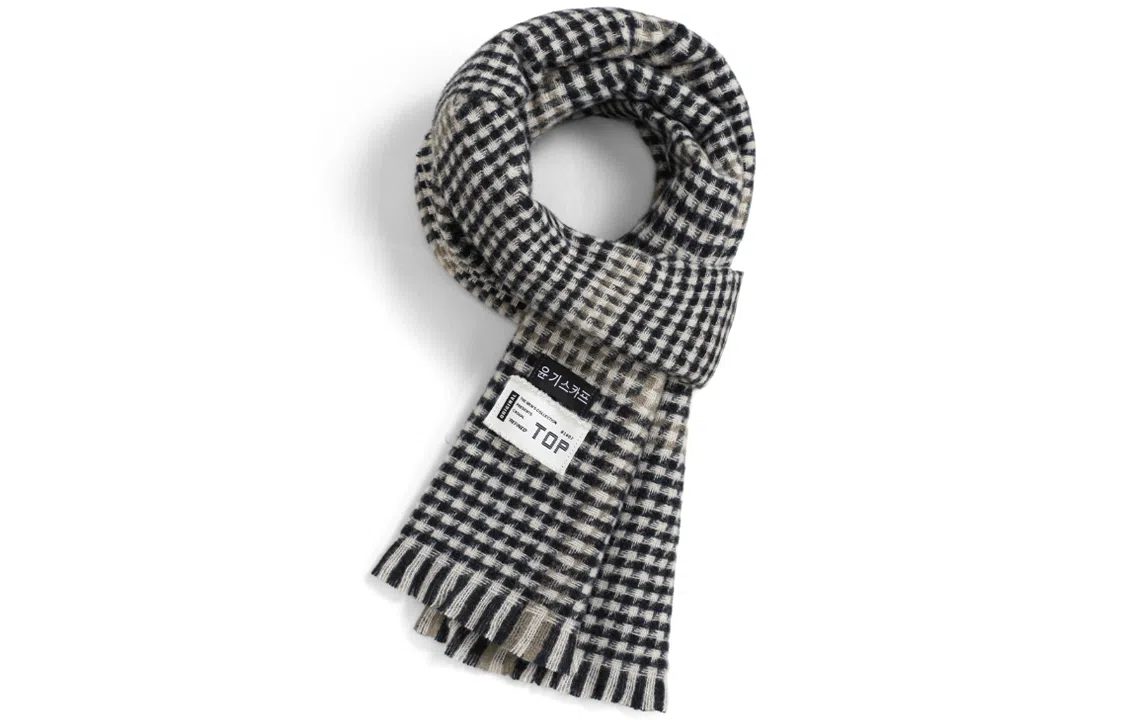 优幽兰 千鸟格 护脖 防风防寒保暖 高级感 绒线围巾 女款