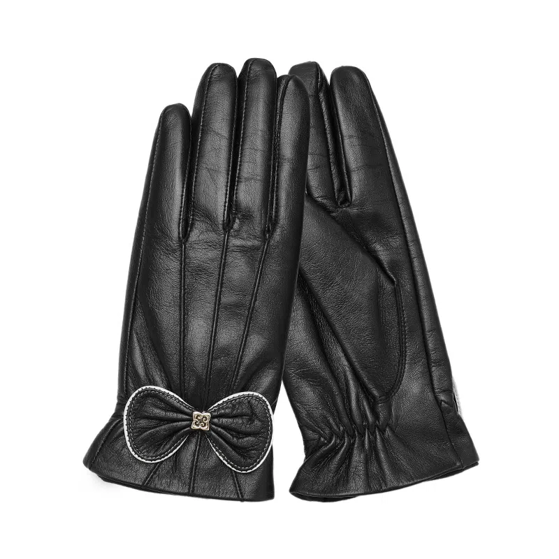 Pierre Cardin Bow Leather Gloves