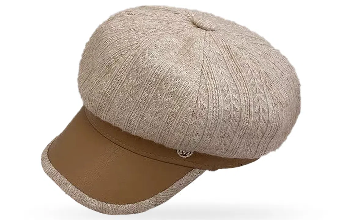 优幽兰 韩版显脸小 大头围防风防寒 加厚保暖针织帽护耳高级感 贝雷帽 女款