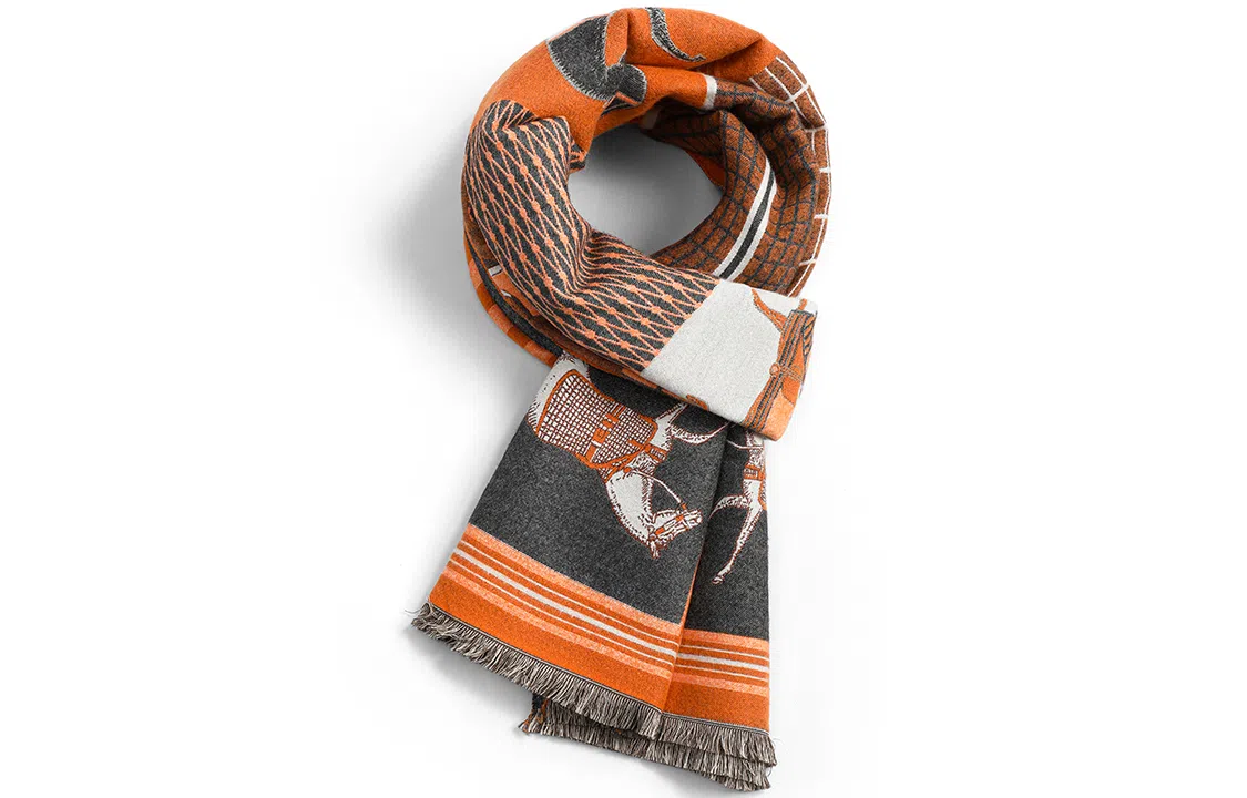 优幽兰 秋冬季百搭设计感旅行民族风 空调房办公室保暖外搭 两用实用大牌礼盒装 绒线围巾 女款