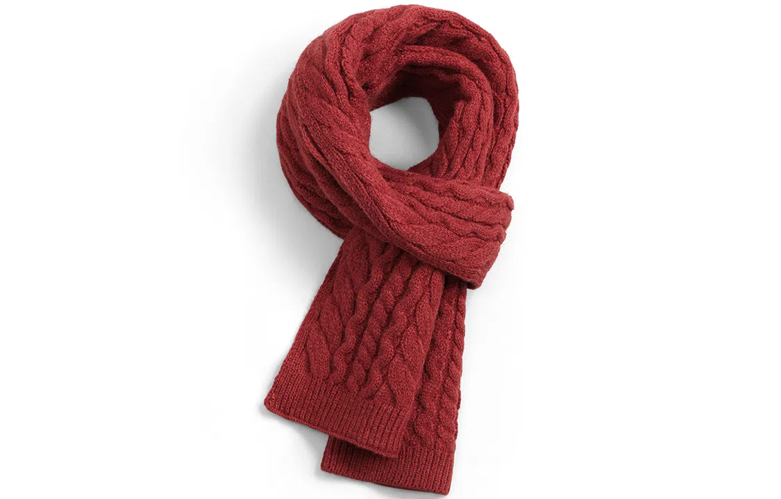 优幽兰 秋冬季氛围感围脖百搭闺蜜设计感休闲时尚针织加厚保暖护脖子防风防寒小众学生穿搭 绒线围巾 女款