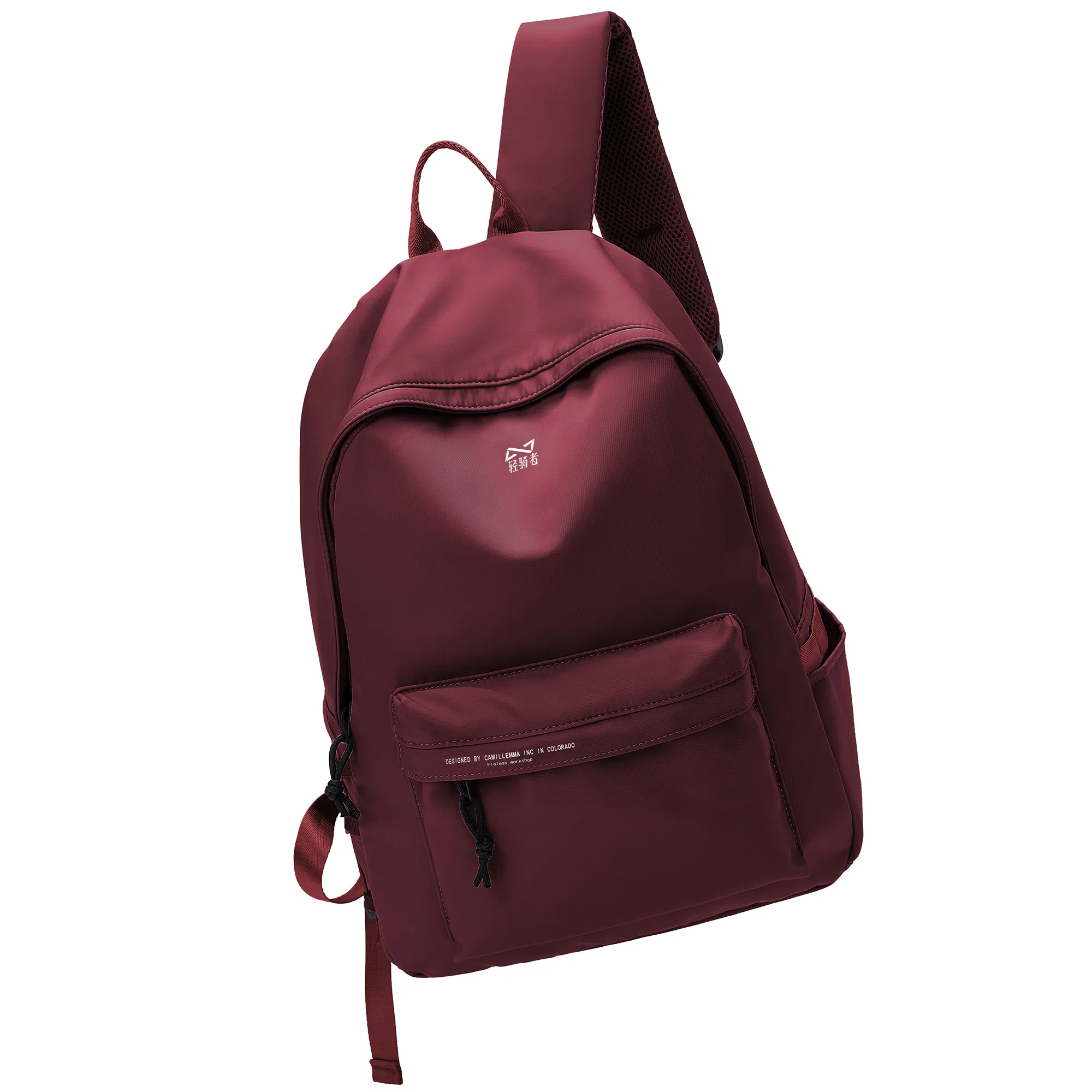 轻骑者 休闲大容量字母印花纯色初高中大学生上学通勤运动出游 织物 书包背包双肩包 男女同款情侣款 黑白色 韩版