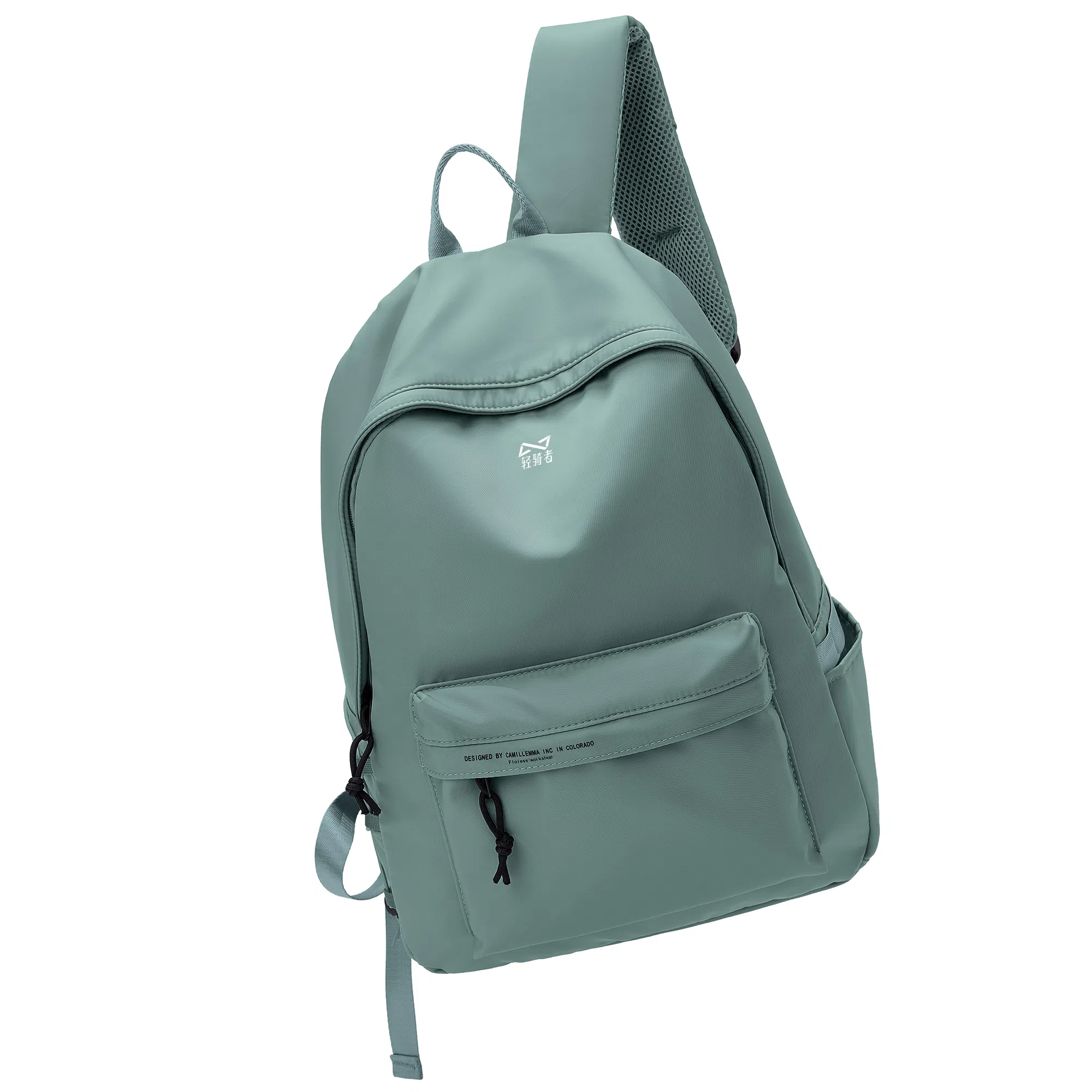 轻骑者 休闲大容量字母印花纯色初高中大学生上学通勤运动出游 织物 书包背包双肩包 男女同款情侣款 黑白色 韩版