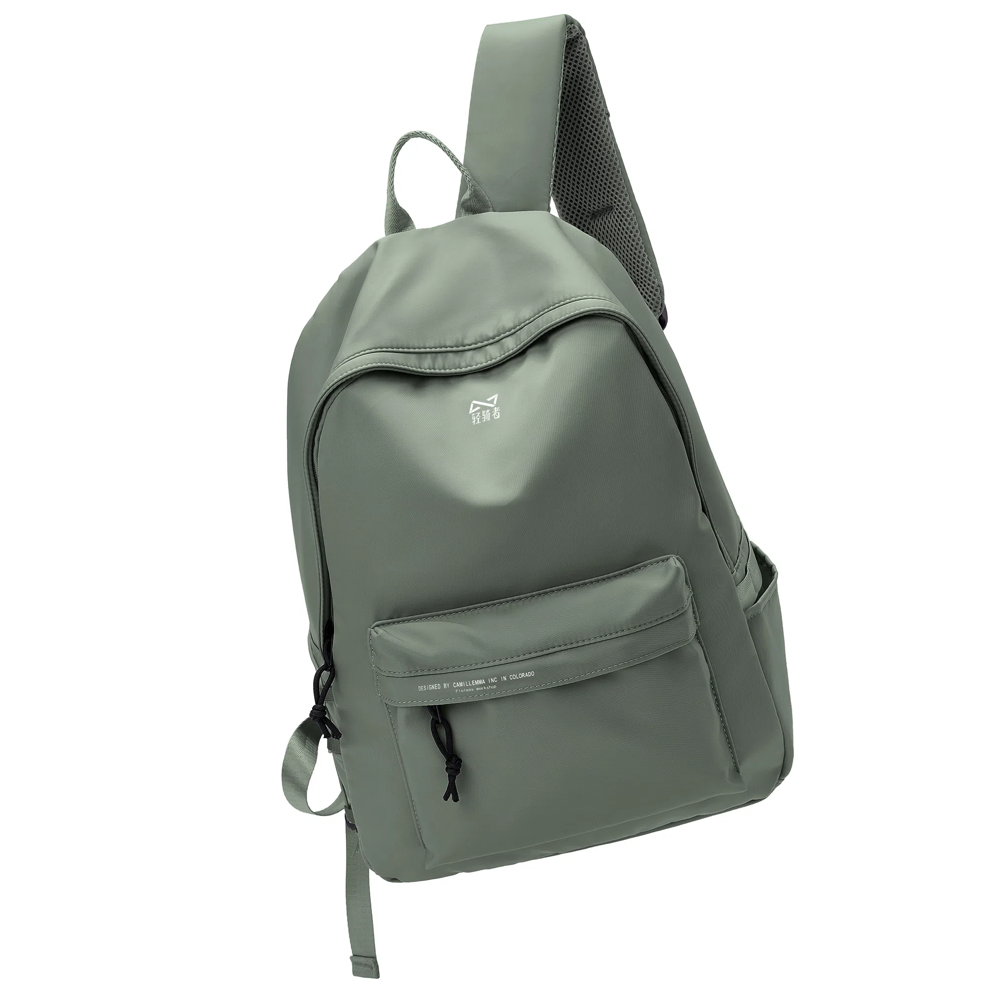 轻骑者 休闲大容量字母印花纯色初高中大学生上学通勤运动出游 织物 书包背包双肩包 男女同款情侣款 黑白色 韩版