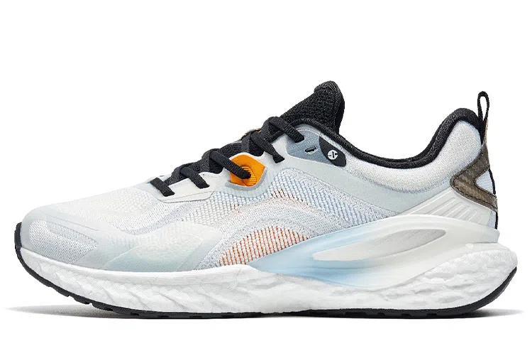 特步 耐磨透气防滑 低帮 跑步鞋 男款 白蓝