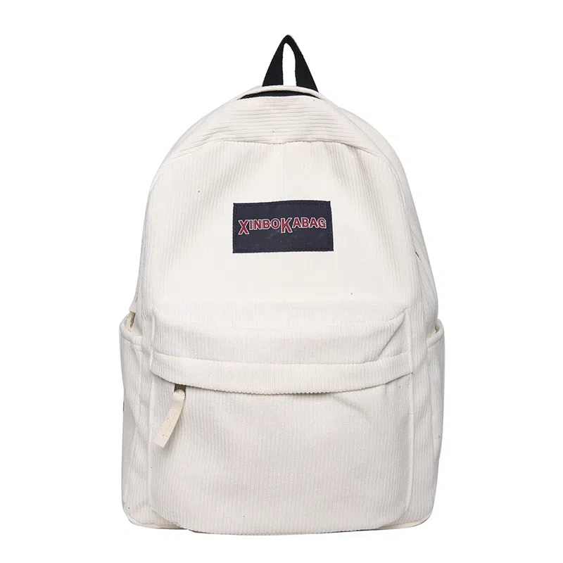 德力熊 时尚轻便大容量拉链开合 尼龙 书包背包双肩包 常规 男女同款情侣款 米白色/黑色/深棕/绿色