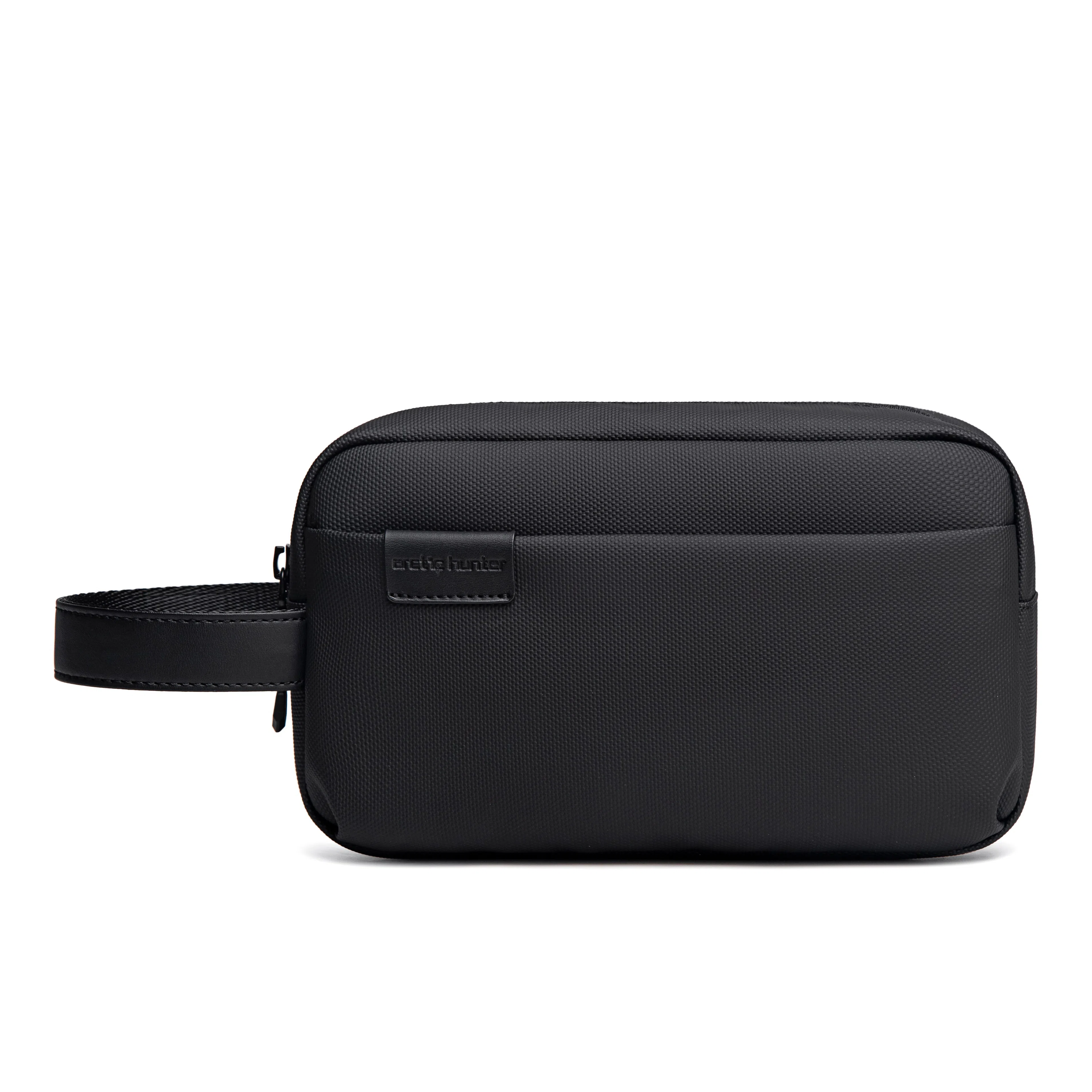 北极猎人 商务时尚百搭 织面 拉链手包盒子包手机包手拿包 常规 男款 黑色/灰色