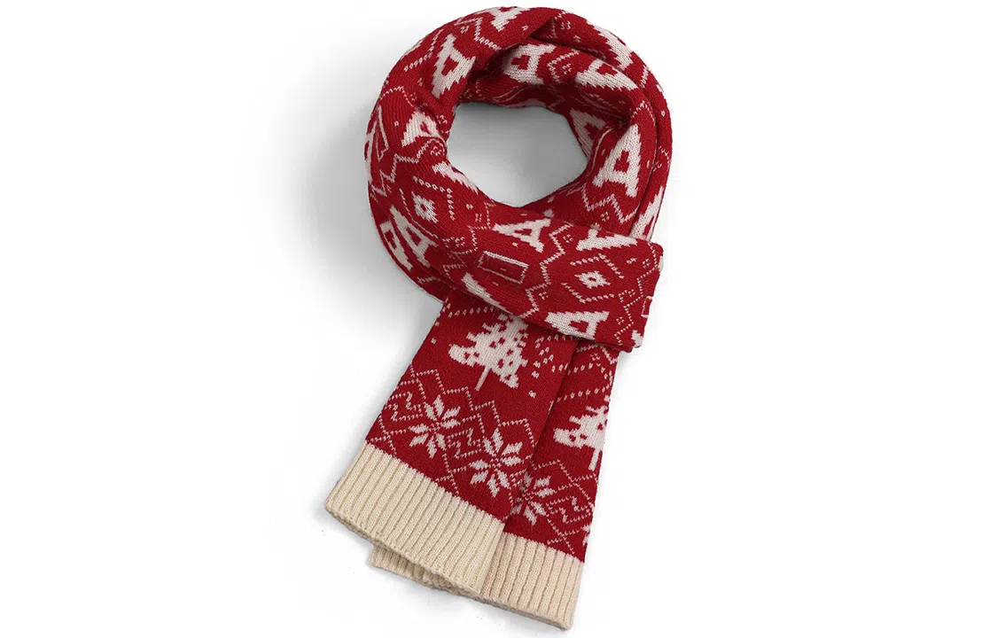 优幽兰 氛围感简约休闲护脖子防风防寒保暖雪花小众高级感 绒线围巾 女款