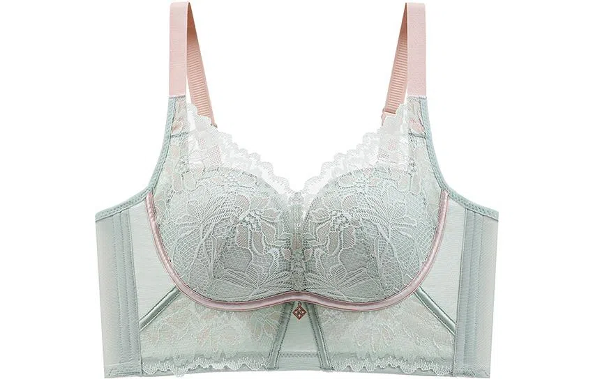 浪莎 拼接蕾丝聚拢收副乳文胸 女款