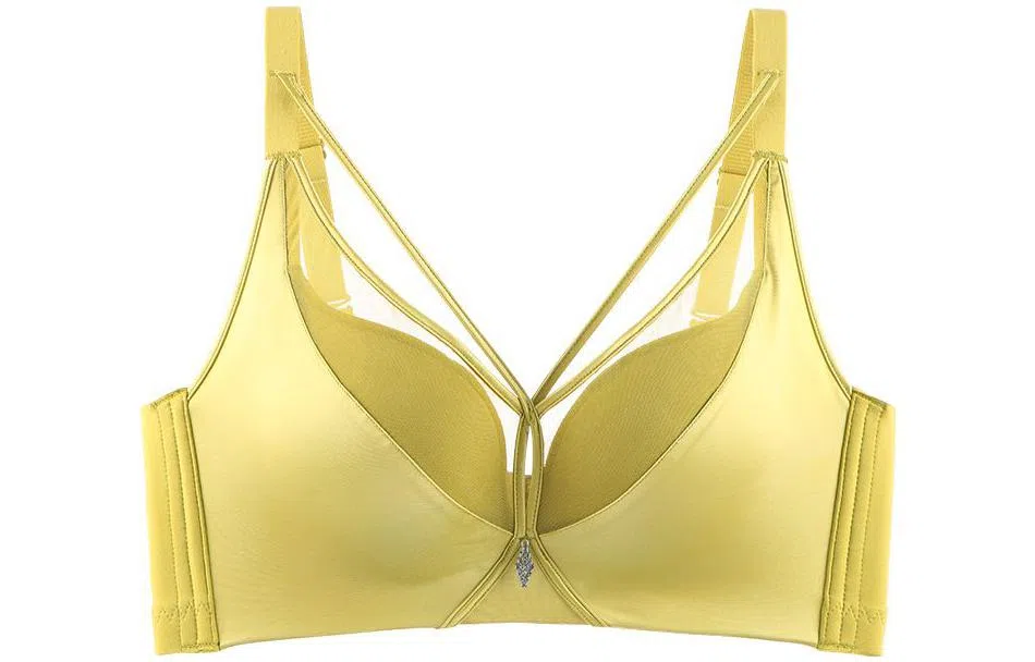 浪莎 绸缎拼接网纱无痕聚拢收副乳防下垂文胸 女款
