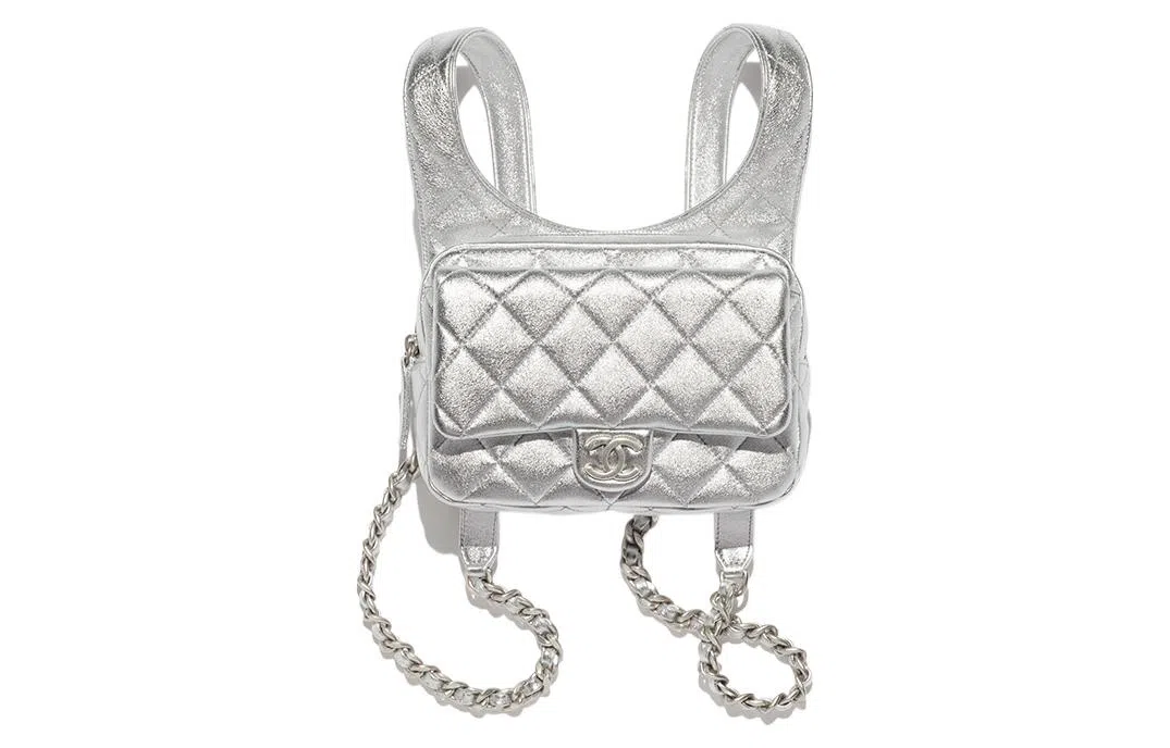 Chanel 24C Silver Backpack