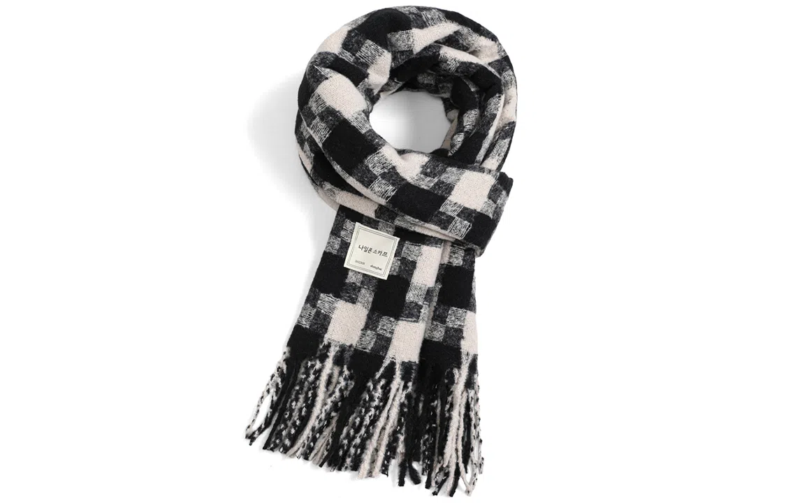 优幽兰 学生加厚护脖子防风保暖休闲小众高级感 绒线围巾 女款