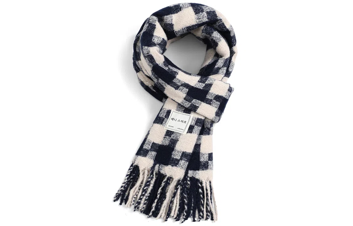 优幽兰 学生加厚护脖子防风保暖休闲小众高级感 绒线围巾 女款