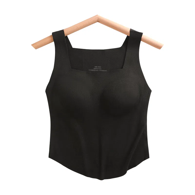 内在密码 蚕丝保暖吊带女美拉德高级简约穿搭带胸垫显瘦修身打底上衣