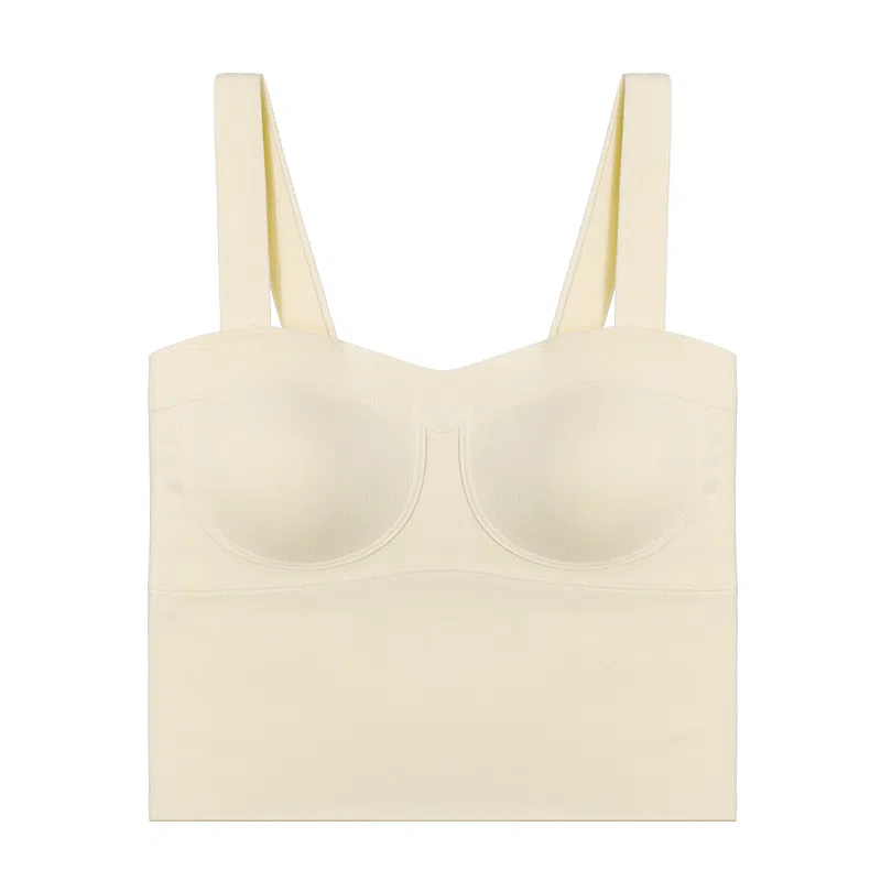 内在密码 蚕丝保暖吊带背心女带胸垫免穿文胸罩高级简约显瘦打底上衣美拉德穿搭