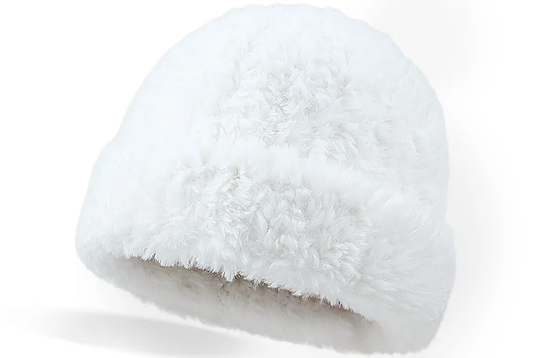 优幽兰 纯色 韩版显脸小针织 防风大头围包头 护耳保暖 高级感韩系 绒线帽 女款