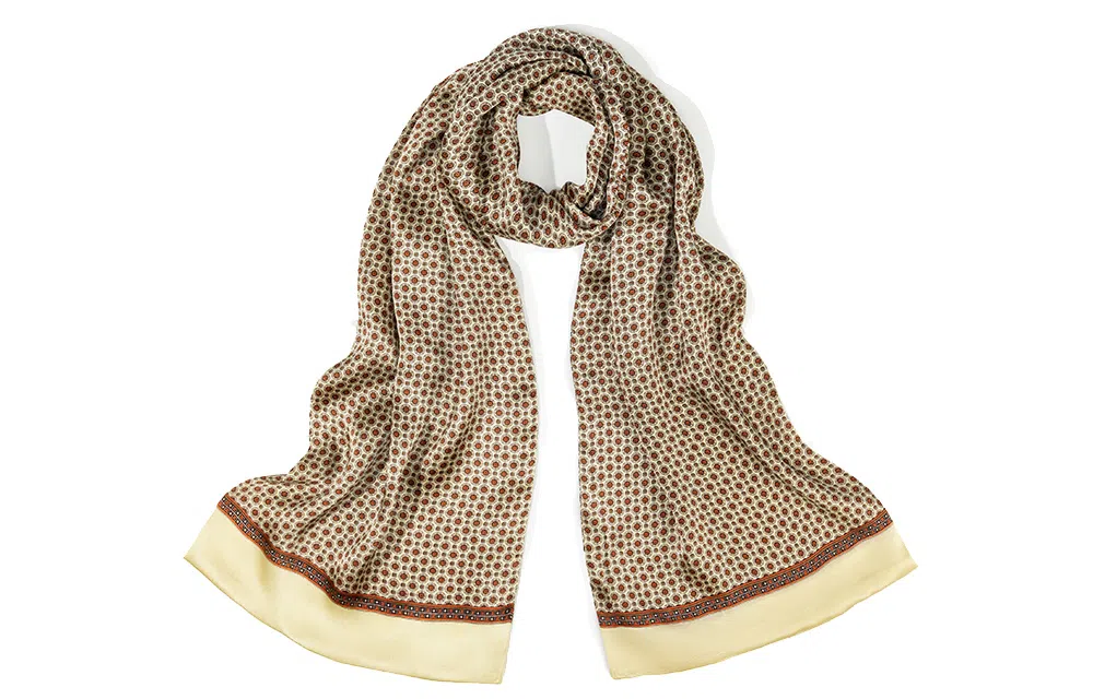 上海故事 气质保暖双层真丝 桑蚕丝 绒线围巾 男款 礼盒装