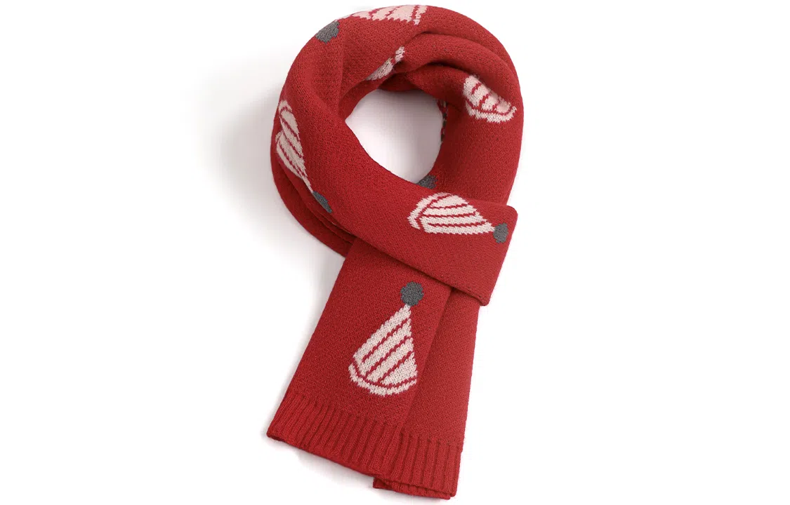 优幽兰 经典款防风防寒护脖子保暖小众高级感 绒线围巾 女款 红色