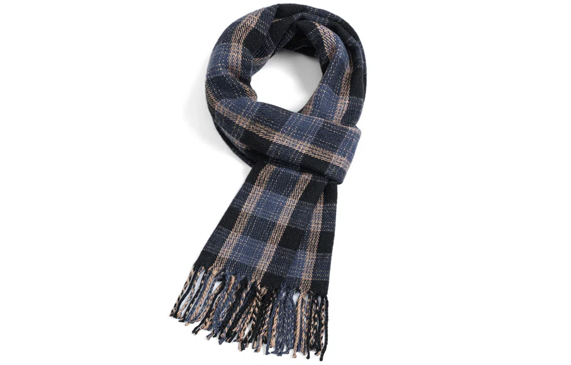 优幽兰 千鸟格 两用 护脖子 防风防寒保暖 高级感 绒线围巾 女款