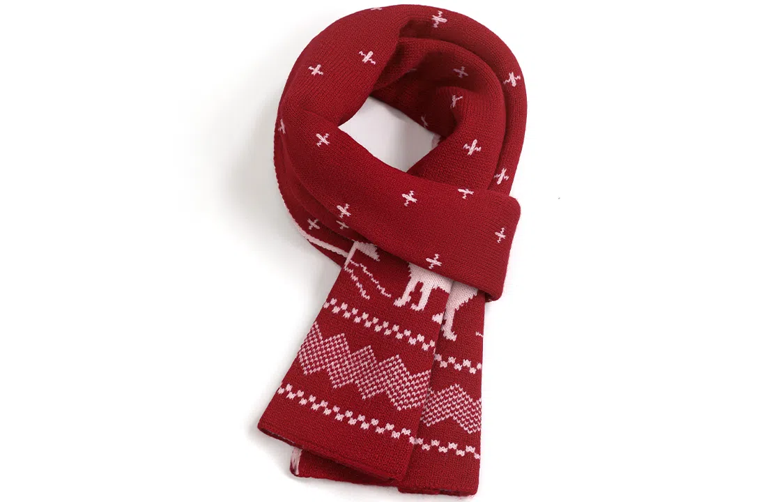 优幽兰 两面可戴保暖加厚红色护脖子披风防风防寒氛围感 绒线围巾 女款