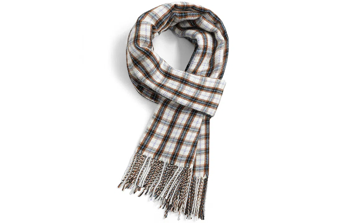 优幽兰 学生秋冬季经典格子设计感百搭休闲时尚防风防寒护脖子两用高级感小众穿搭 绒线围巾围脖披肩 男女同款情侣款