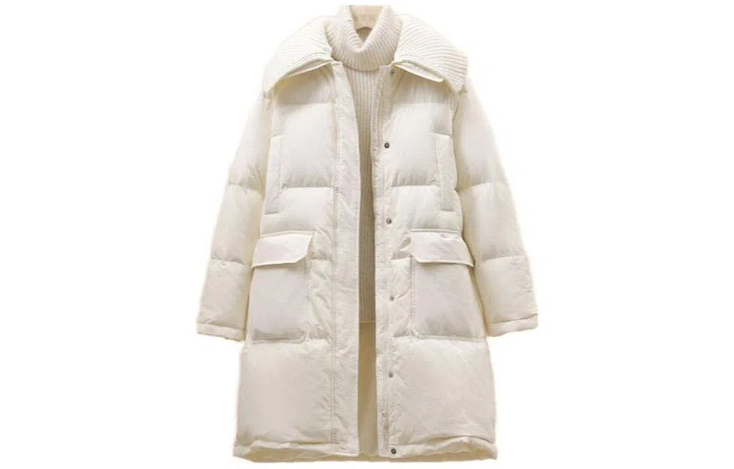 雅鹿 纯色长款长袖羽绒服 女款