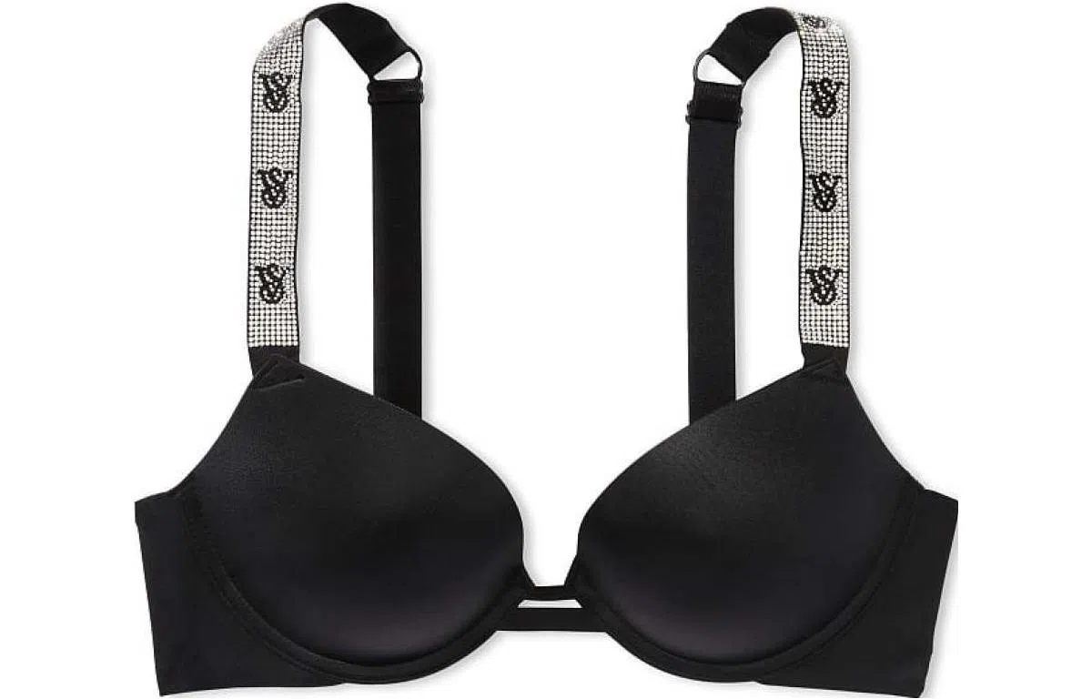 Victoria's Secret Logo Embellished Bra Black