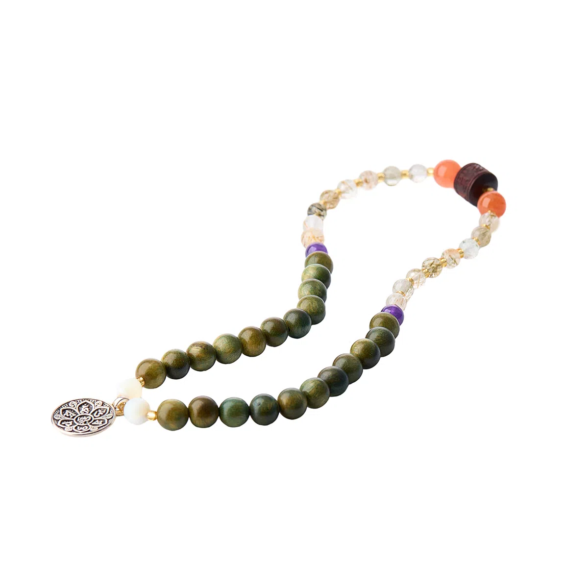 琳琯瑛 新中式国风福在九宫 檀木 木作手串 女款 绿檀