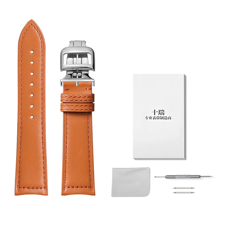 十瑞表带适用于 积家北宸大师系列月相真皮男软头粒超薄弧口快拆表带原版磨砂男款表带 手表改装 男女同款