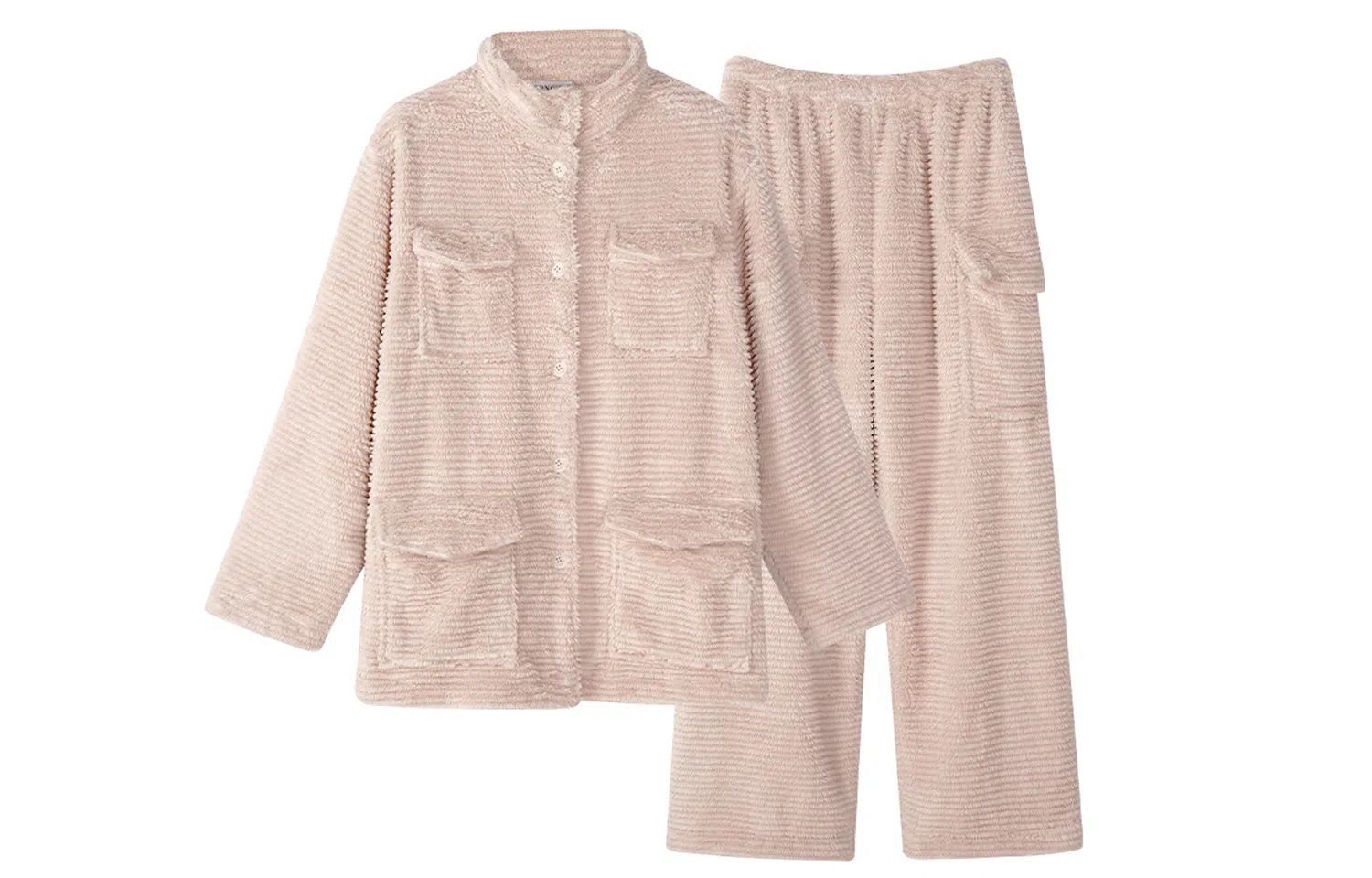 同语 珊瑚绒睡衣女加厚秋冬季女士家居服可外穿休闲套装冬天加绒款 家居套装 女款 月季粉