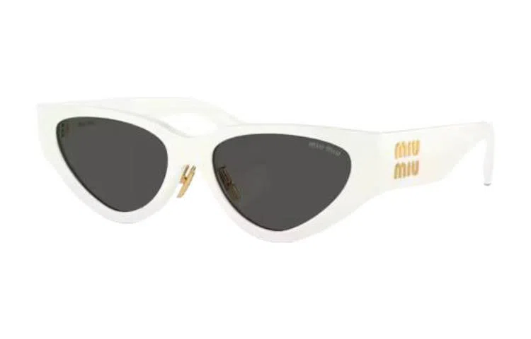 Miu Miu Acetate Irregular Sunglasses White
