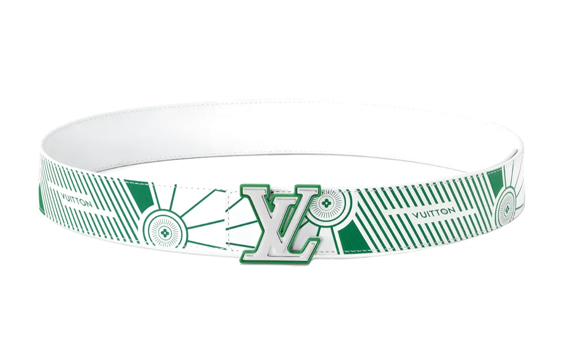 Louis Vuitton LV Buckle Belt White Green 4cm